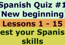 Spanish Quiz 1: Lessons 1 - 15